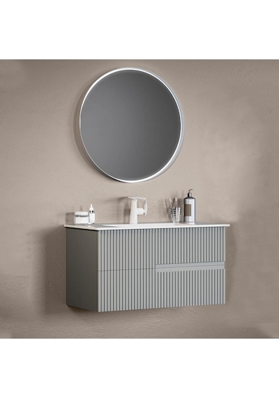 Orka Moonlight 90 Cm Mdf Mat Gri Banyo Dolabı Alt Modül Ve Lavabo Gri Orka Moonlight 90 Cm Mdf Mat Gri Banyo Dolabı Alt Modül Ve Lavabo Gri