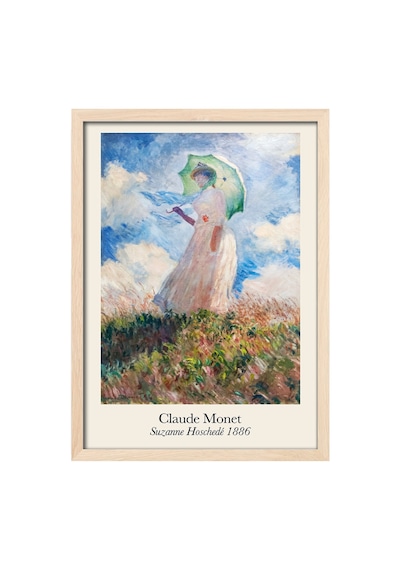 Claude Monet Doğal Ahşap Çerçeveli Poster, Dekoratif Sanatsal Duvar Tablosu