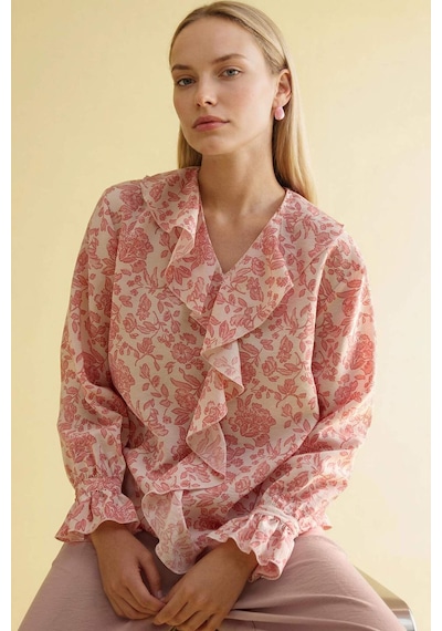 Defacto Desenli Uzun Kollu Bluz G8784ax26smpn111 Pembe-pn111