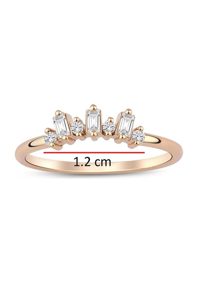 Baget Pırlanta Tasarım Eklem Yüzük Rose Gold