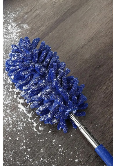 Thentech Mikrofiber Toz Alma Temizlik Sopası Mikrofiber Saçaklı Uzayabilen Sopalı Temizlik Bezi Fırçası