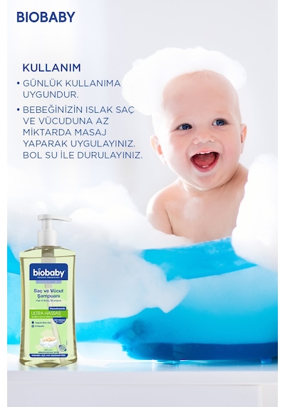 Biobaby Ultra Hassas Saç Ve Vücut Şampuanı 500 ml Prebiyotik Alman Papatyası - Organik Içerik