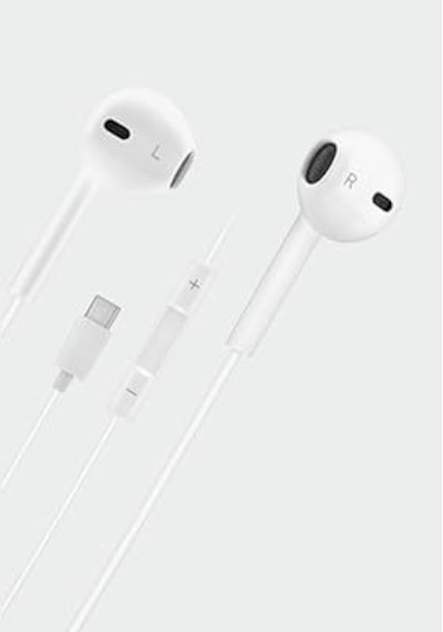 Type-c Mikrofonlu Kulaklık Stereo Earphone Kablolu Kulaklık Beyaz Kulakiçi Kulaklık Standart