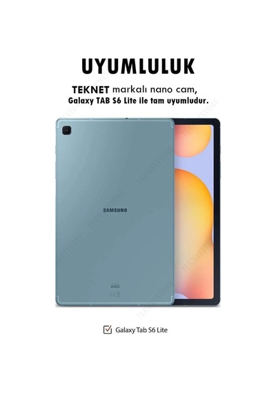 Samsung P610/p620 Tab S6 Lite 10.4" Nano Kırılmaz Ekran Koruyucu Şeffaf Nano Cam Koruyucu Tam Uyumlu Kılıf