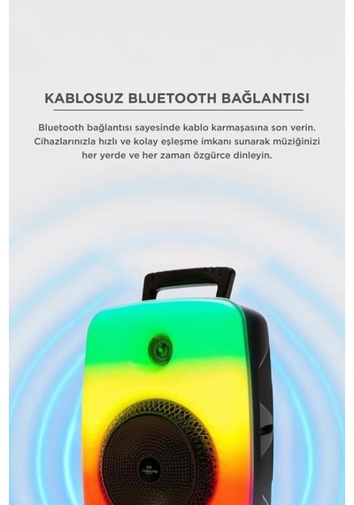 Özel Üretim Bluetooth Hoparlör Mikrofonlu Gts-1802 Siyah Ses Cihazı Parti Ürünü Müzik Aleti