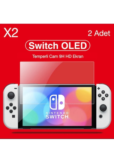Nintendo Switch Oled Temperli Cam Ekran Koruyucu 2 Adet 9H