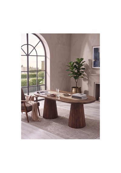 Aura Bohem Çift Renk Mebran Mdf 90x180 Masa Barok/traverten Barok/traverten