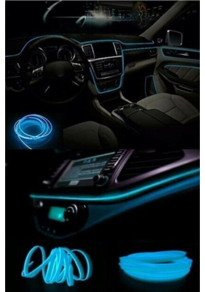 Araç Içi Neon Ip Led Ambiyans - Buz Mavi - 2 Metre