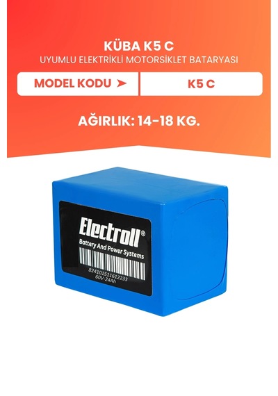 Küba K5 C Uyumlu Batarya Yüksek Kapasite Lifepo4 60v 24ah Elektrikli Motosiklet Bataryası