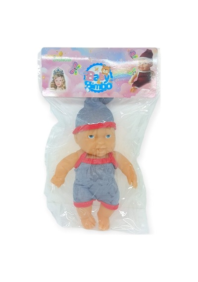 20 Cm Sevimli Et Bebek - Çıkarılabilir Neon Kıyafetli Gerçekçi Oyuncak Bebek - Gri - Pembe 1 Adet