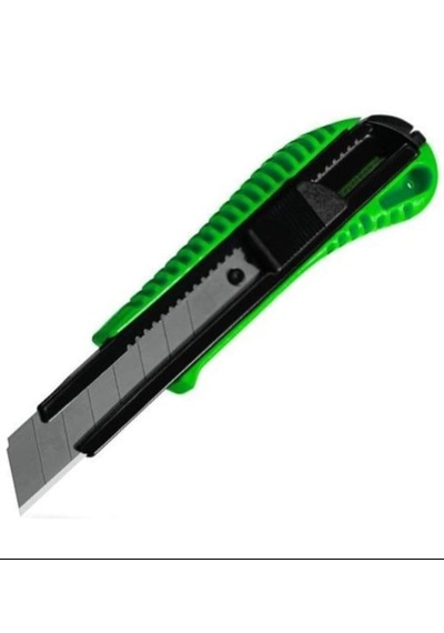 Maket Bıçagı Plastık Gövde Mavi Kırmızı Yeşil 3 Adet Yedek Bıçak 10 Lu 3 Adet 18mm