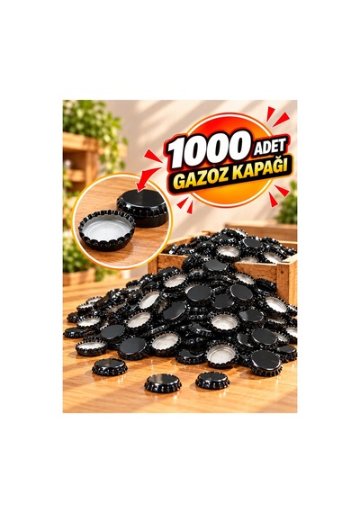 1000 Adet Gazoz Kapağı Siyah