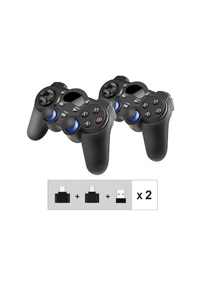 2.4g Wireless 2 Adet Gamepad Kablosuz Oyun Kolu Pc Ps3 Kol Tv Box Android Tv Telefon/tablet 2x