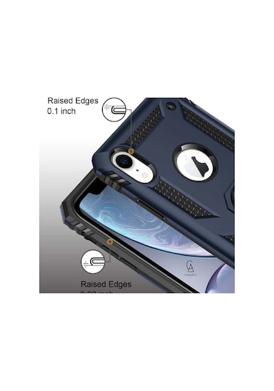 Apple Uyumlu iPhone 8 Plus İle Kılıf Tam Koruma Yüzüklü Standlı Tank Gövdeli Telefon Kılıfı Kapak