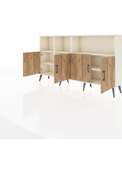 Arges Konsol 6 Raflı 4 Kapaklı 176x30x99 Aytaşı-çam/aytaşı Atlas Çam/aytası - Aytası