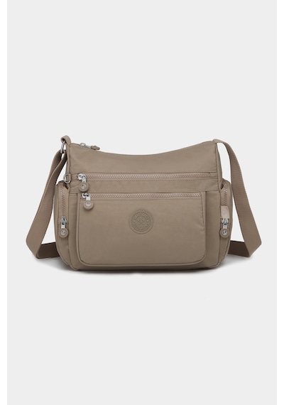 Smart Bags Orta Boy Çok Cepli Su Geçirmez Krınkıl Kumaş Kadın Omuz Çantası Açık Kahve Kahverengi