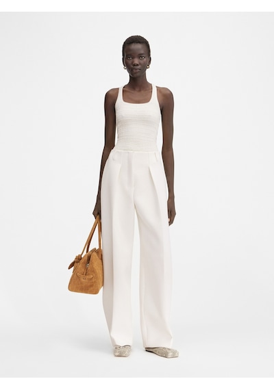 Jacquemus Şık Racerback Tank Top Crocodile Desenli Sevgili Kıyafeti, Fitted Kesim Beyaz Kapalı