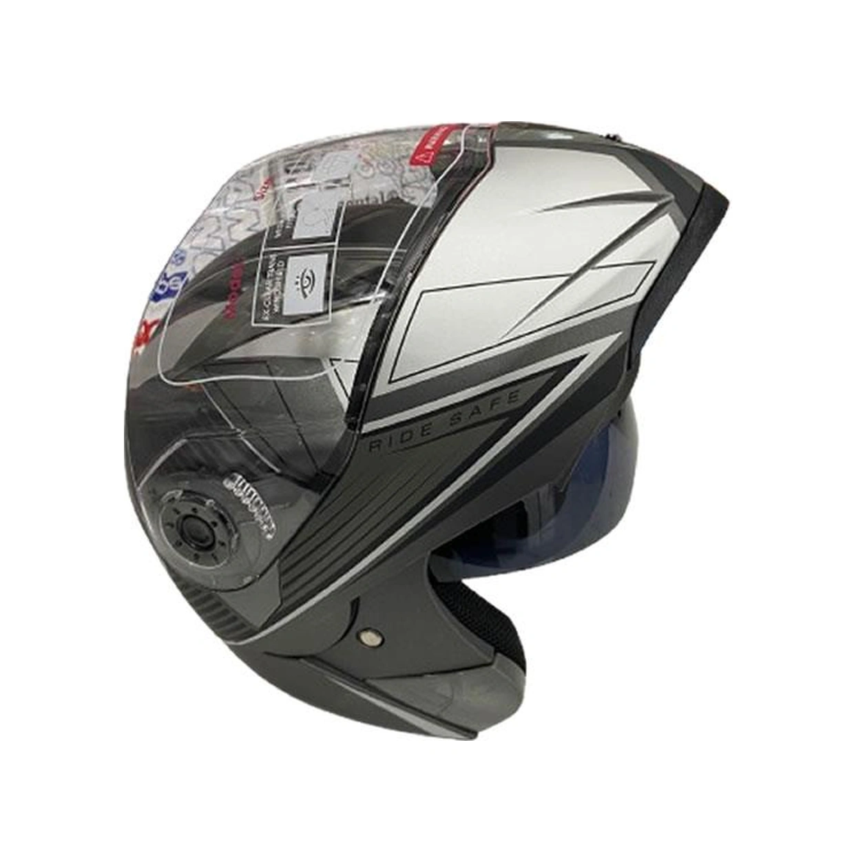 Jk20 Çene Açılır Güneş Vizörlü Motosiklet Kaskı Gri Siyah Xl Beden Baş Çevresi: 61-62cm Grey