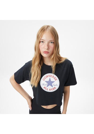 Converse Baskılı Kadın Siyah T-shirtcvw5t107