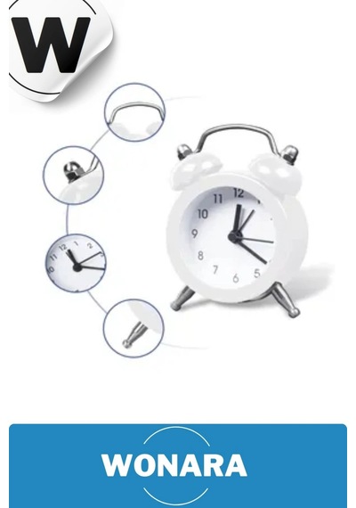 Premium Klasik Tasarım Vintage Yüksek Sesli Alarmlı Dekoratif Mini Masaüstü Analog Çalar Saat Siyah