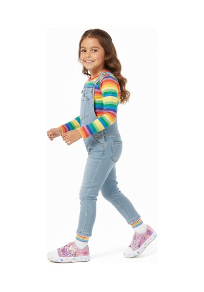 Artı Artı Ayakkabı Mia Kids-2401 Hologram 3d Kız Çocuk Cırtlı Işıklı Pembe Sneakers Pembe