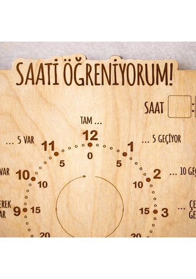 Saati Öğreniyorum Kalem Silgi Ahşap Eğitim Seti İlkokul Eğitici Ahşap Oyuncak Etkinlik Seti Öğrenme