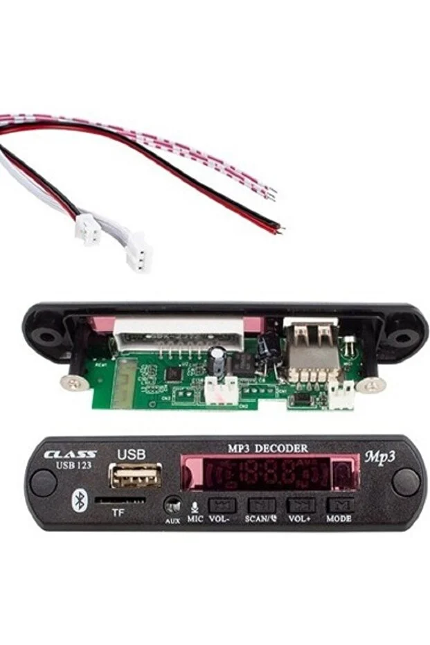 Yeni 2026 Bluetoothlu Araç Oto Teyp Aux Usb Sd Mikrofonlu Dönüştürücü Çevirici Mp3 Modülü Board Kart