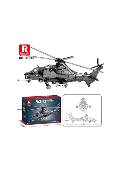 Reobrix 33033 Changhe Z-10 Helikopter Yaratıcı Yapı Blok Seti Building Blocks - 1169 Parça