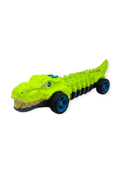 Timsah Araba - Otomatik Hareketli Sesli Işıklı 32 Cm - Açık Yeşil Timsah Siyah