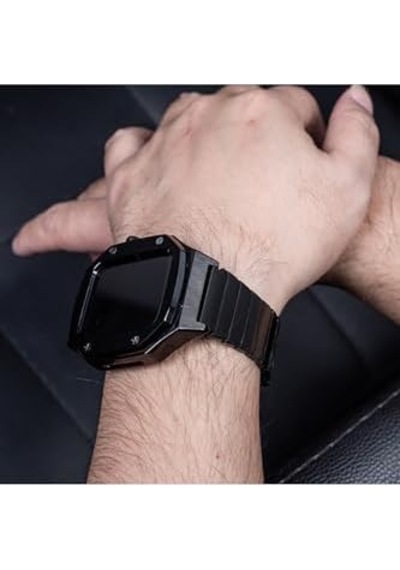 - İle Uyumlu 44mm Kordon Swatch Tarzı Paslanmaz Baklalı Metal Kasa Kordon