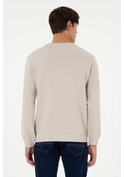 U.S. Polo Assn. Erkek Regular Fit Bisiklet Yaka Taş Sweatshirt 50293436-VR049