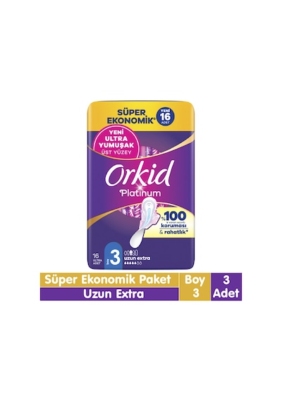 Orkid Platinum Uzun Ekstra Süper Ekonomik Paket 16x3 48 Adet