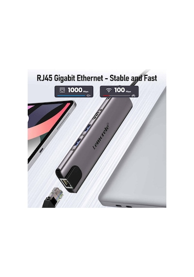 Lemorele Tc65 11 İn 1 Type-c Hub Çoklayıcı Dock Station - Windows Mst Destekli, Çift Hdmı Çoklu Ekran , Gigabit Ethernet, 100w Pd Şarj Adaptör