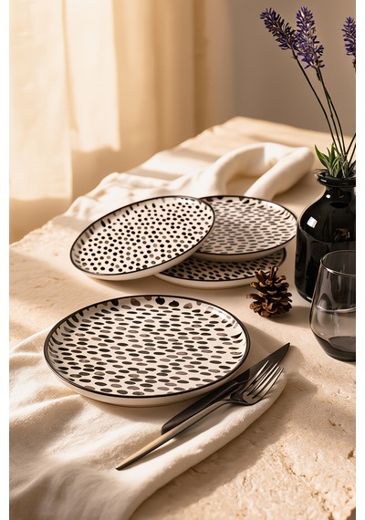 Keramika Shadow Nordic Pasta Tabağı 22 Cm 4 Adet 21434 Çok Renkli