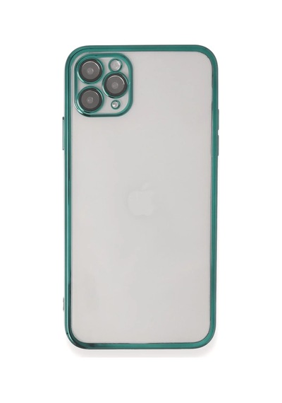 Apple iPhone Uyumlu  11 Pro Uyumlu Kılıf Lensli Silikon - Yeşil