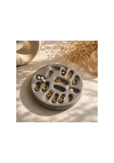 Çok Bölmeli Takı Organizeri Yüzük, Küpe Ve Aksesuar Düzenleyici Minimal Stand Gri - 901722365 Gri - 901722365