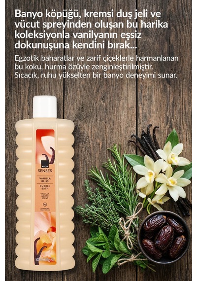 Senses Vanilla Bliss Vanilya Ve Hurma Kokulu Banyo Köpüğü 500 Ml. Fresh