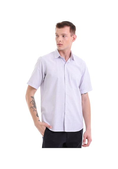 Hatemoğlu Lila Comfort Fit Kareli Pamuklu Slim Yaka Kısa Kollu Klasik Göml Lila Hatemoğlu Lila Comfort Fit Kareli Pamuklu Slim Yaka Kısa Kollu Klasik Göml Lila