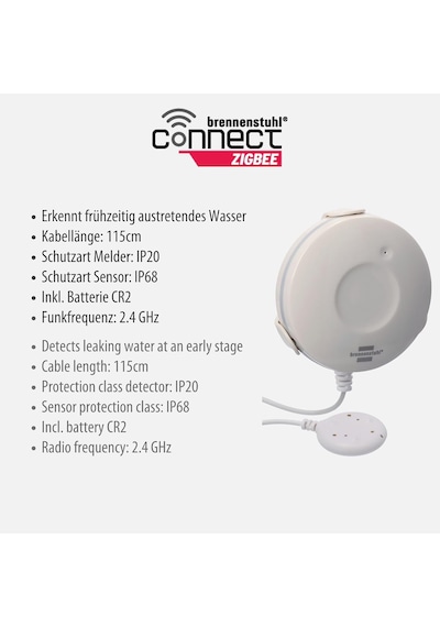 Connect Zigbee Serisi Ip68 Lisanslı Smart Home 115 Cm Kablolu Su Dedektörü