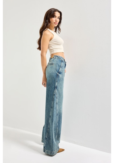 Itsbasic Kadın T.kot Rengi 4w5-31 Barrel Fit Bol Kesim İç Boy 83cm %100 Koton Denim Jean
