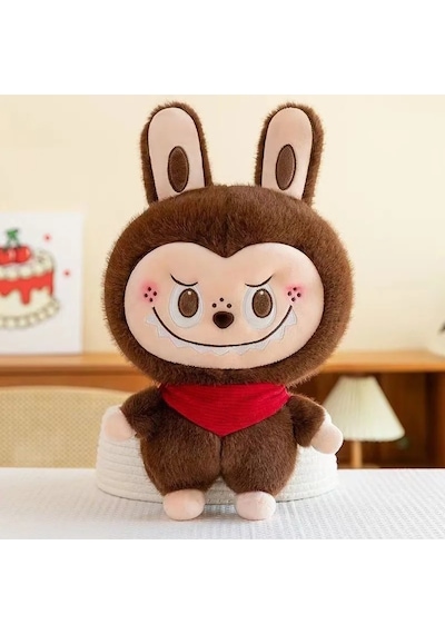 Yeni Labubu Peluş Oyuncak Çocuk Doğum Günü Hediyeleri 25 Cm Kahverengi