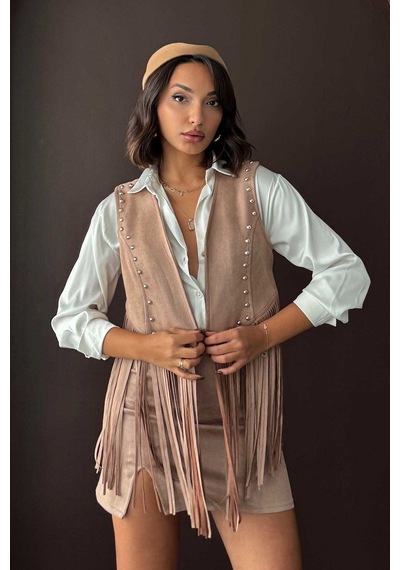 Verymoda Suni Kürk Mont Şık Ve Modern Kışlık Dış Giyim Vmf1806 VİZON