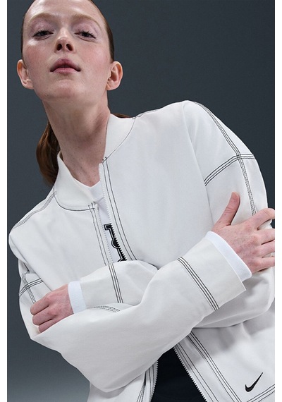 Nike Clothing Street Gx Oversized Cargo Jacket Bol Kesim Ferrmuarlı Kanvas Kadın Ceket Beyaz