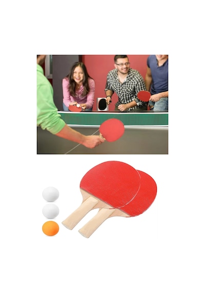 Ping Pong Masa Tenisi Seti Tenis Raketi Seti 2 Raket + 3 Ping Pong Topu Spor Aksesuarları