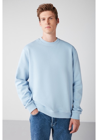 Grımelange Travıs Erkek Organik Kumaşlı Yumuşacık Regular Fit Yuvarlak Yakalı Mavi Sweatshirt Grımelange Travıs Erkek Organik Kumaşlı Yumuşacık Regular Fit Yuvarlak Yakalı Mavi Sweatshirt
