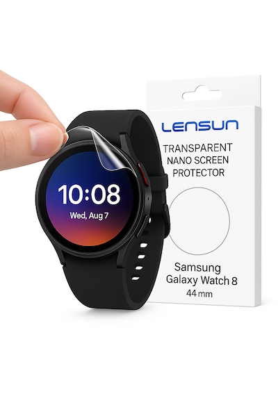 Lensun Şeffaf Nano Ekran Koruma Samsung Uyumlu Galaxy Watch 8 44mm