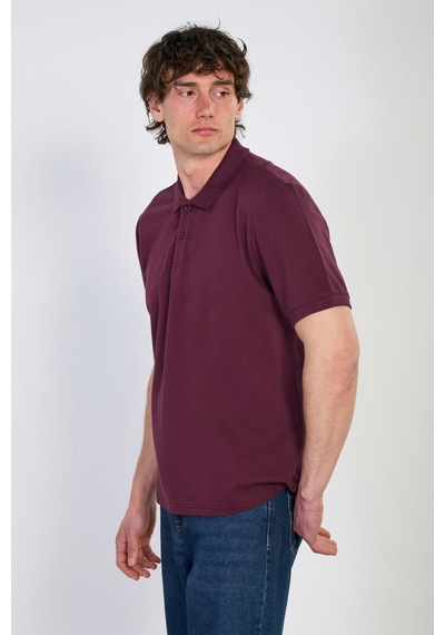 Barrels And Oıl Erkek Polo Yaka Pike T-shirt - Vişne Vişne