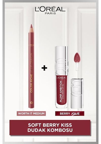 Soft Berry Kiss Lips Dudak Kombosu Color Riche Dudak Kalemi 635+plump Ambition Dudak Parlatıcısı 490 pktddkparlklm4-10752 Diğer