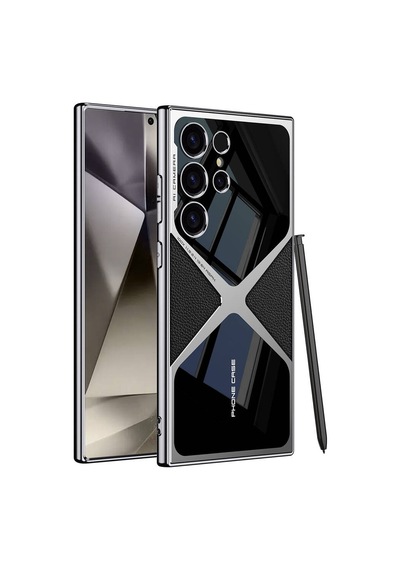 Samsung Galaxy S24 Ultra Uyumlu Kılıf İnce Kamera Korumalı Deri Ve Parlak Arka Yüzey Telefon Kılıfı Kapak
