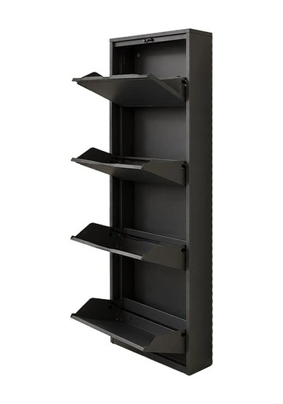 Kaser 9015 Antrasıt 4lu Kılıtlı Metal Ayakkabılık Çok Renkli